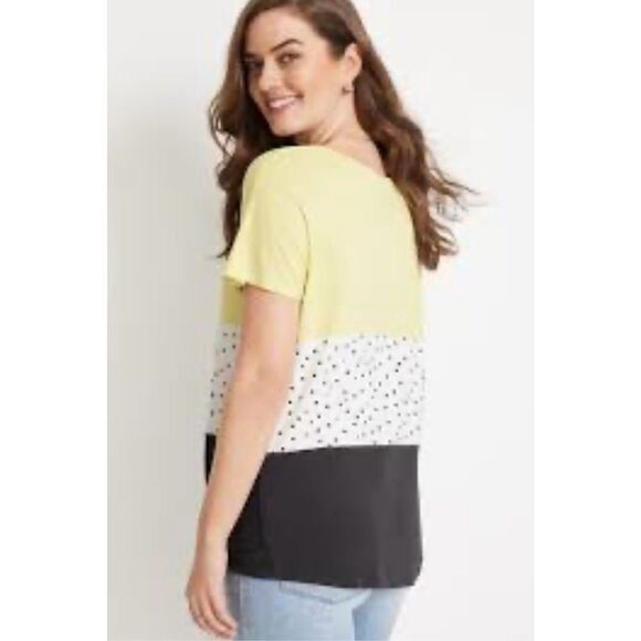 Maurice’s 24/7 Colorblock Knot Front Detail Short Sleeve Alexander Shirt M - Picture 2 of 8